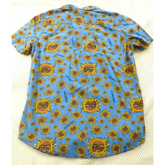 Sublime All Over Graphics Sun Print Short Sleeve Button-Up Shirt 100% Cotton Sma - Picture 2 of 6